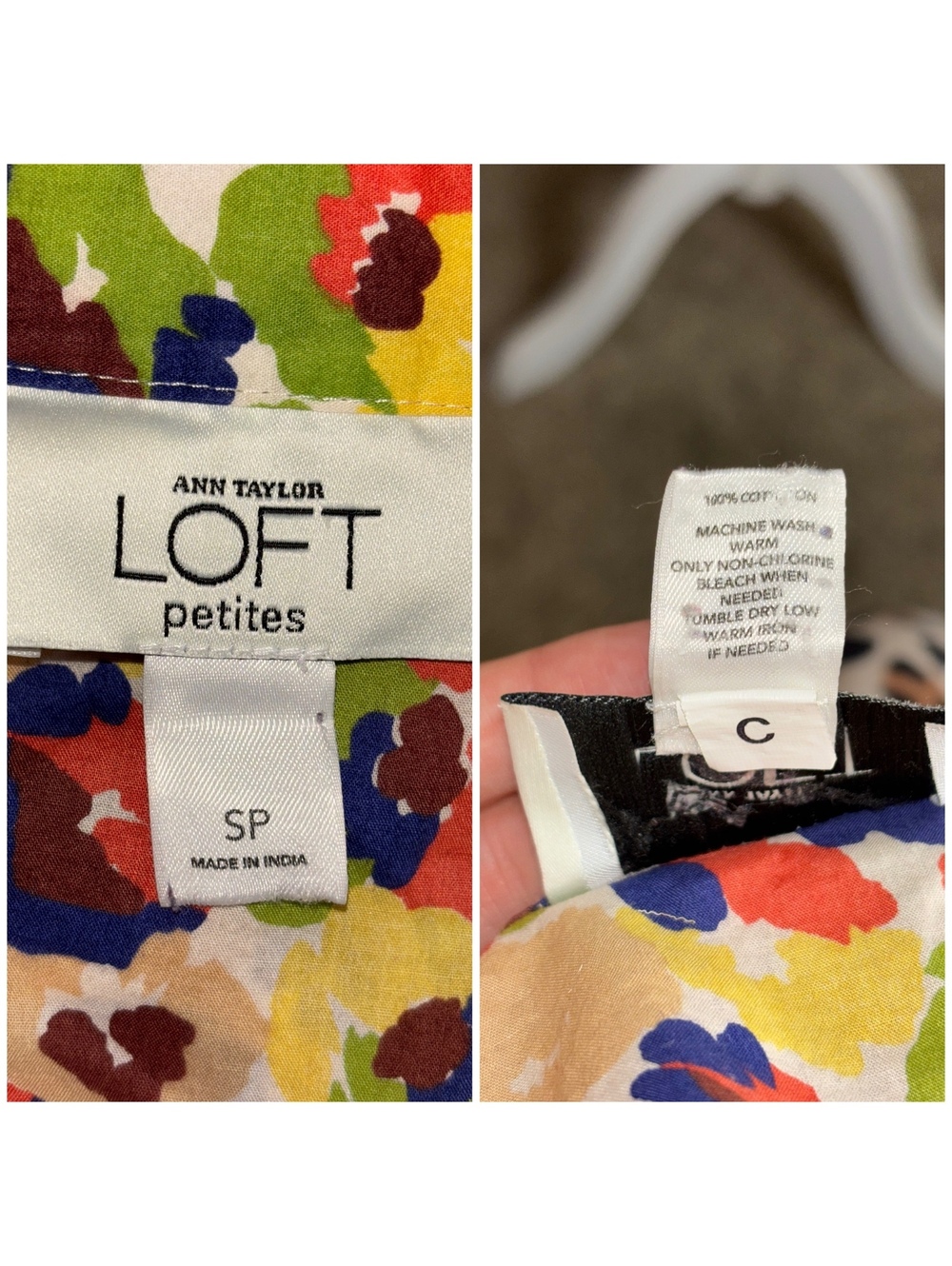 LOFT Vibrant Multicolored Floral Short sleeve Ruffle Blouse - Picture 7 of 8